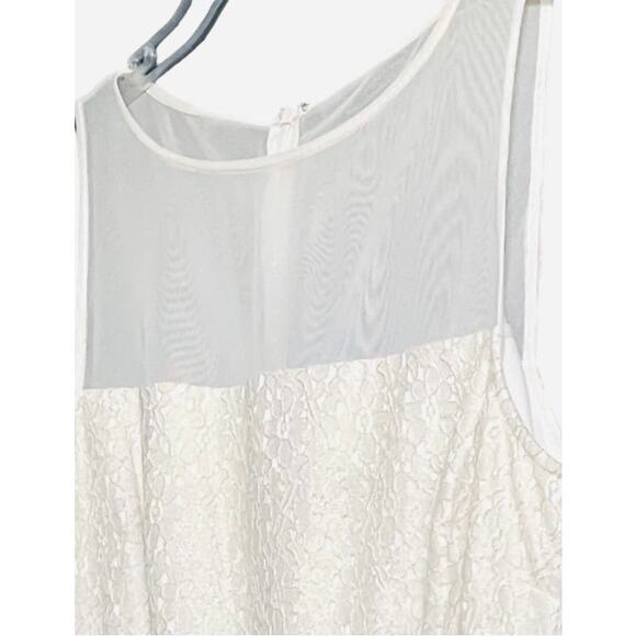 AMERICAN LIVING SLEEVELESS A-LINE MIDI DRESS, WOMENS-16-IVORY GOLDTONE LACE, NWT - Picture 4 of 12